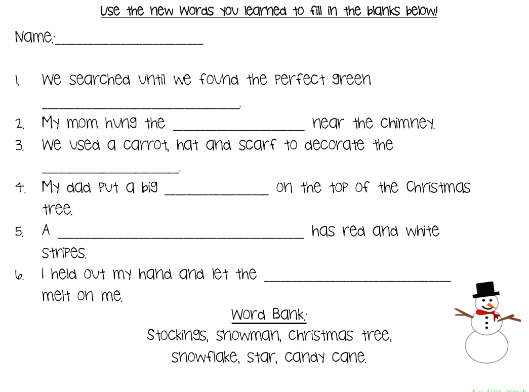 Big Apple Speech: FLASH FREEBIE Holiday Christmas Speech and Language Big Apple Speech: FLASH FREEBIE Holiday Christmas Speech and Language