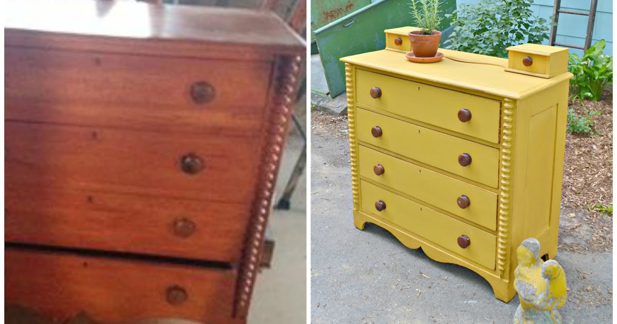 Heir and Space An Antique Pine Dresser in Mustard Yellow