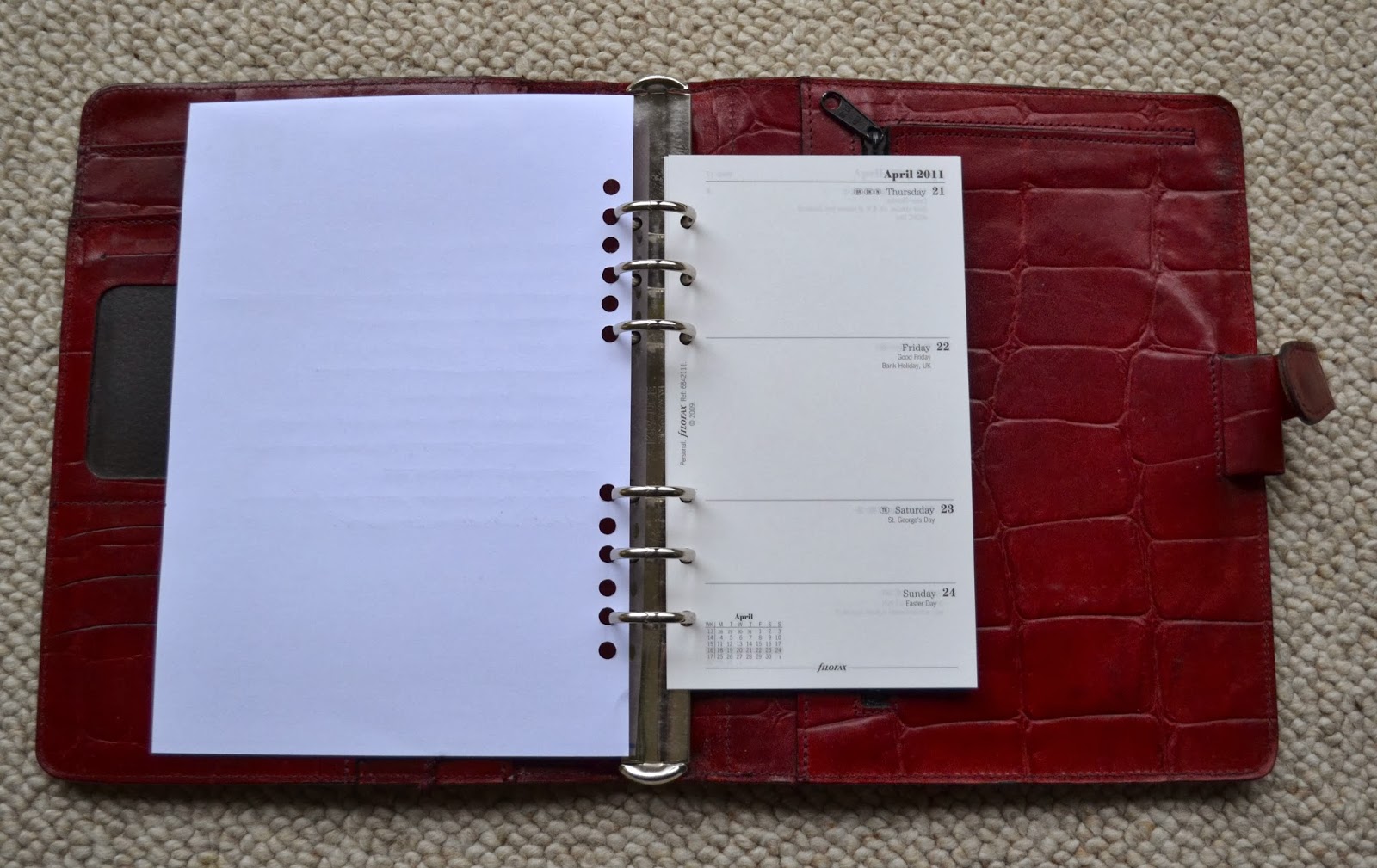 Week to View Diary Inserts 2024 Suitable for Mulberry (Middle Size