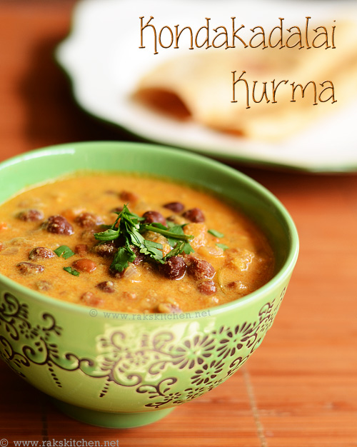 Kondakadalai kurma recipe  For chapathi  Raks Kitchen 