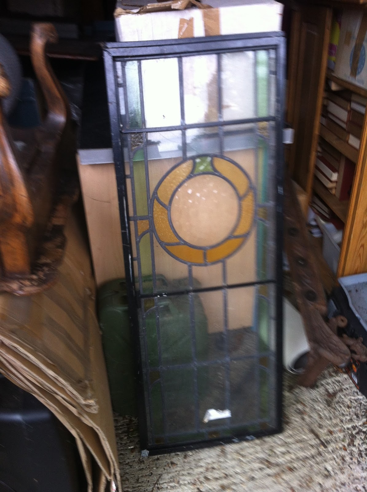Architectural Salvage Reclamation Stained Glass Window Reclaimed