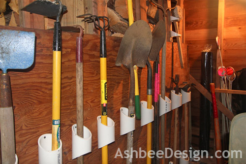 Ashbee Design Organizing Garden Tools With Pvc Organizing Garden Tools With Pvc, Best Way To Hang Garden Tools In Shed