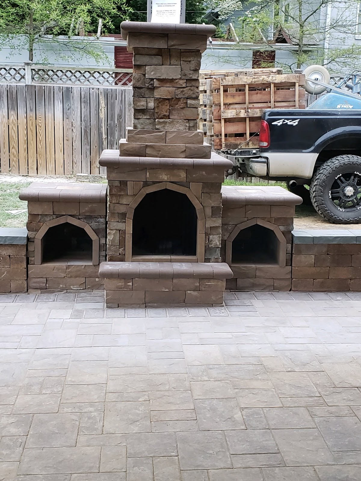 Custom Stoneworks Design Inc Outdoor Fireplace Installed