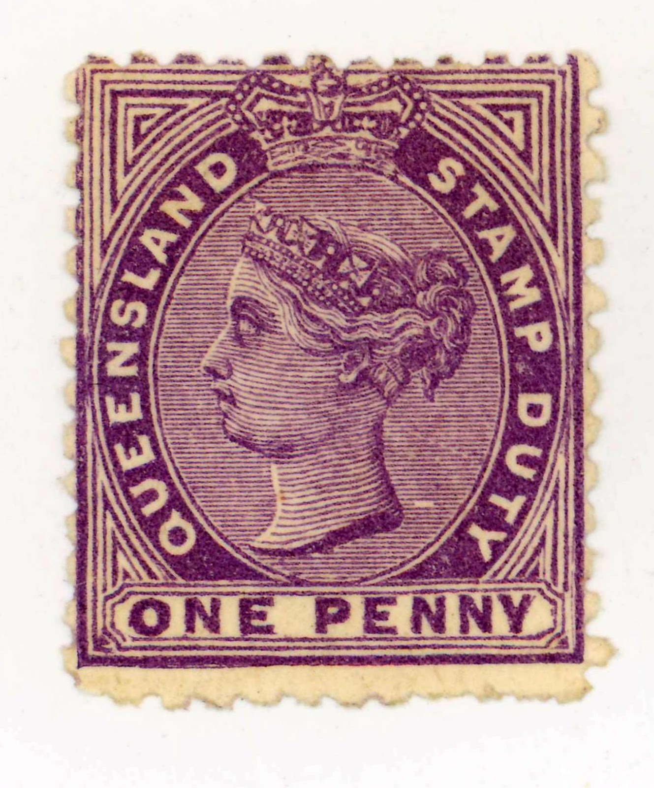 QUEENSLAND 1st SIDEFACE STAMPS 1878/9 Queensland 1d. stamp duty