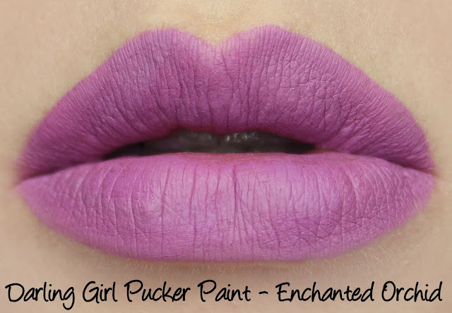 Darling Girl Pucker Paint Matte Lip Cream - Enchanted Orchid Swatches & Review