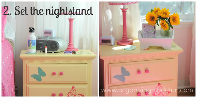 Set the nightstand or night table :: OrganizingMadeFun.com