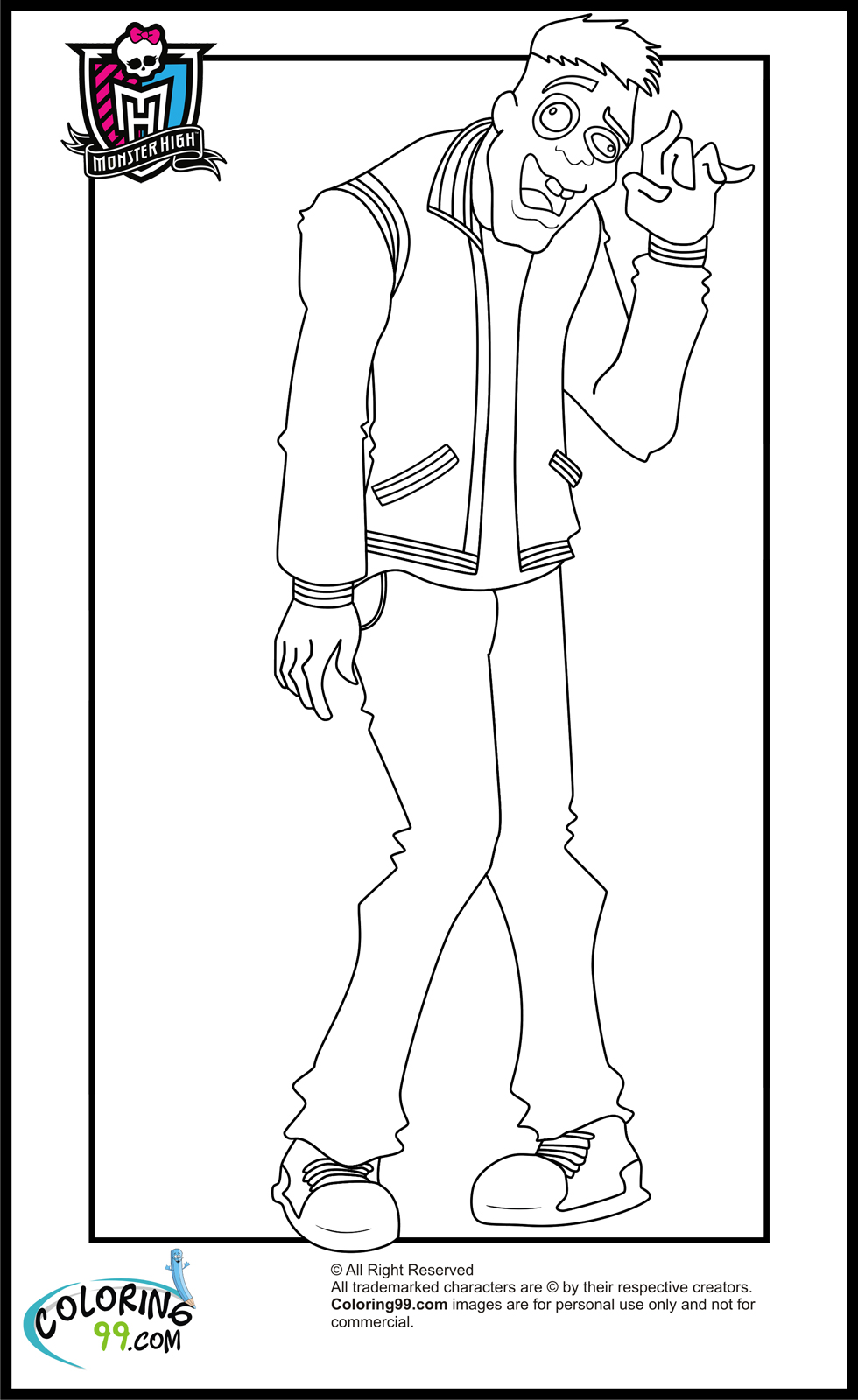 monster high boys coloring pages - photo #9