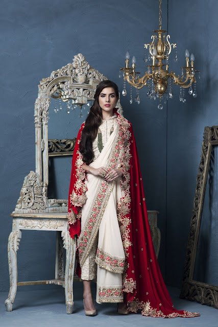 Chiffon pre draped saree with embroidered border in contrast threadwork by Designer Rashi Kapoor Chiffon pre draped saree with embroidered border in contrast threadwork by Designer Rashi Kapoor