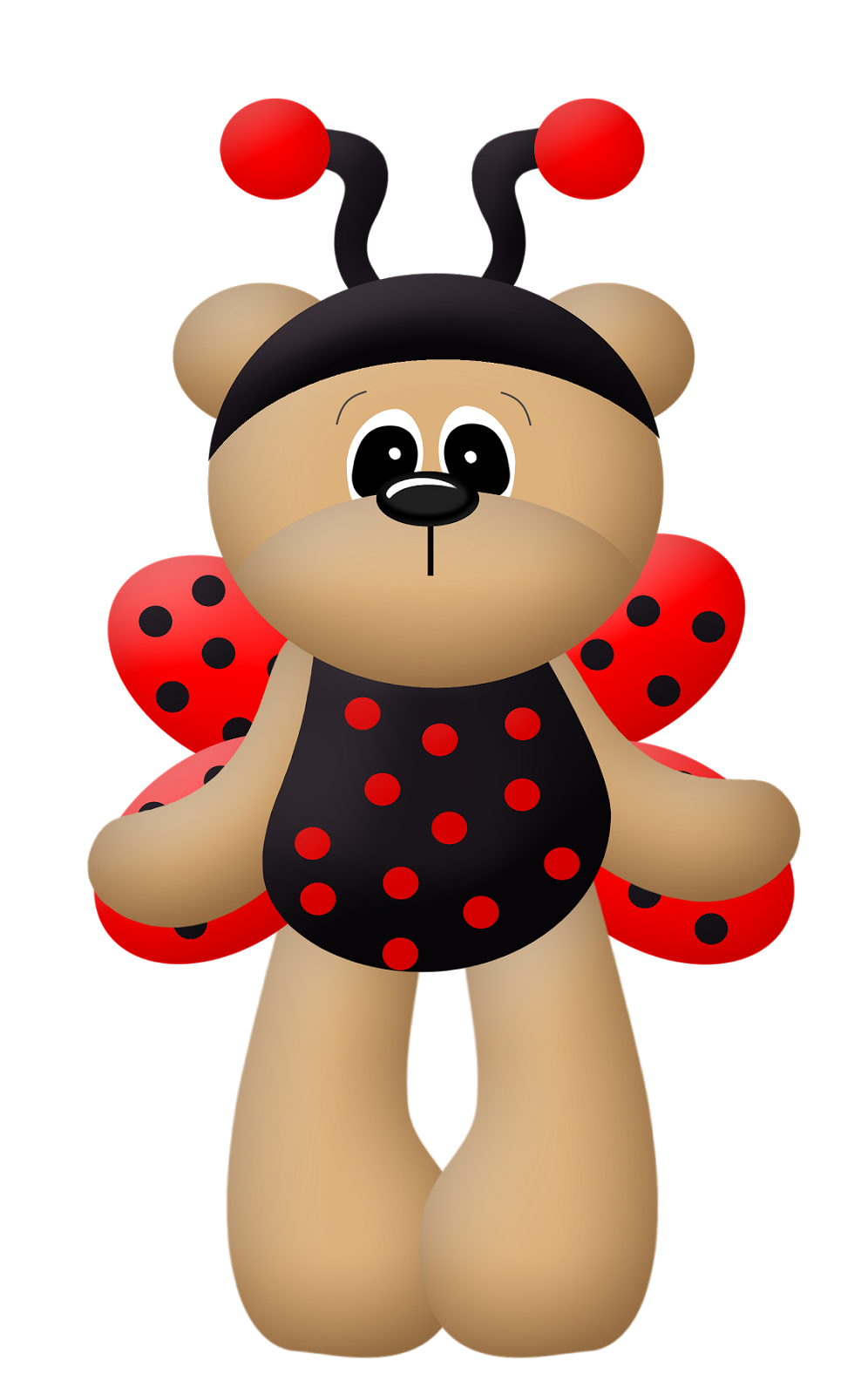 Ladybug Dress Bears Clip Art.