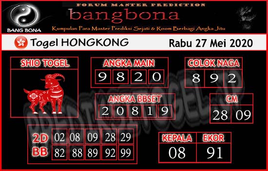 Prediksi Togel Hk Rabu 27 Mei 2020 Master Togel Prediksi Jp