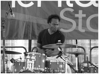 Kobie Watkins - Drums - Spin Quartet - 2015 Chicago Jazz Festival | Photograph by Tom Bowser
