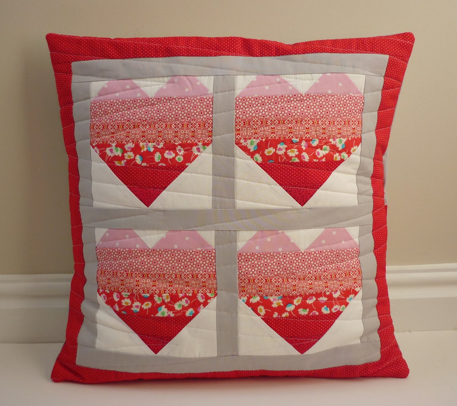 Mack and Mabel Quilted Heart Cushion Tutorial