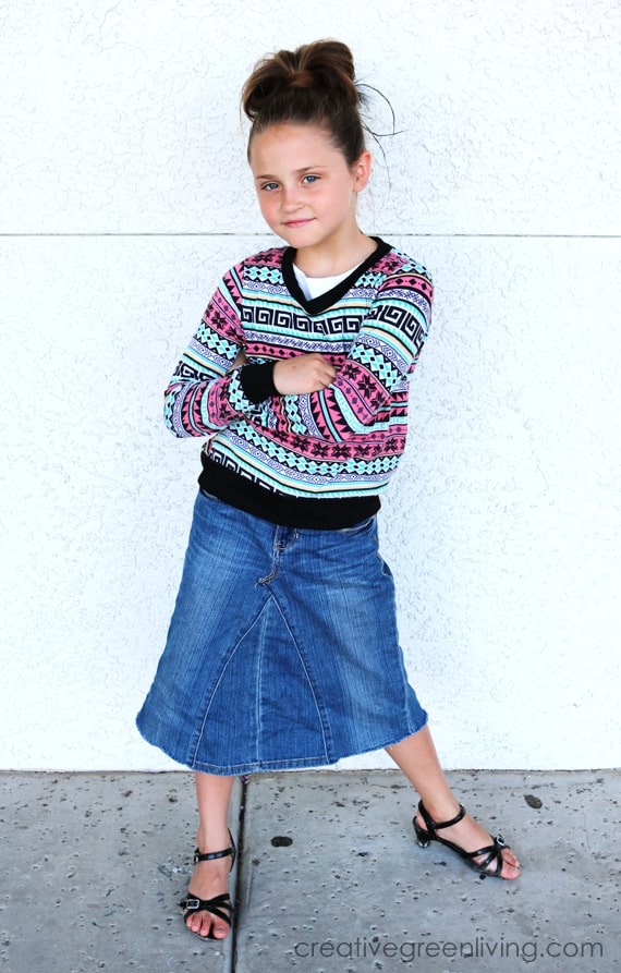 how to make a jean skirt out of pants