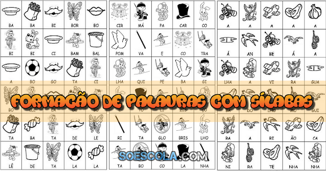 Formação de Palavras com Sílabas - Jogos Pedagógicos Confira jogo pedagógico para trabalhar a formação de palavras com sílabas.