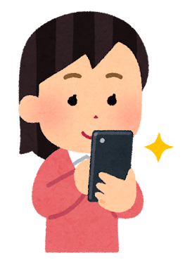 無料イラスト かわいいフリー素材集 スマートフォンで写真を撮る人のイラスト 女性