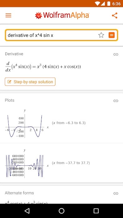 Apps for students WolframAlpha app