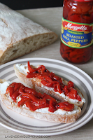 Tastes like trip to Italy...in just 5 minutes! Roasted Red Pepper Tartine