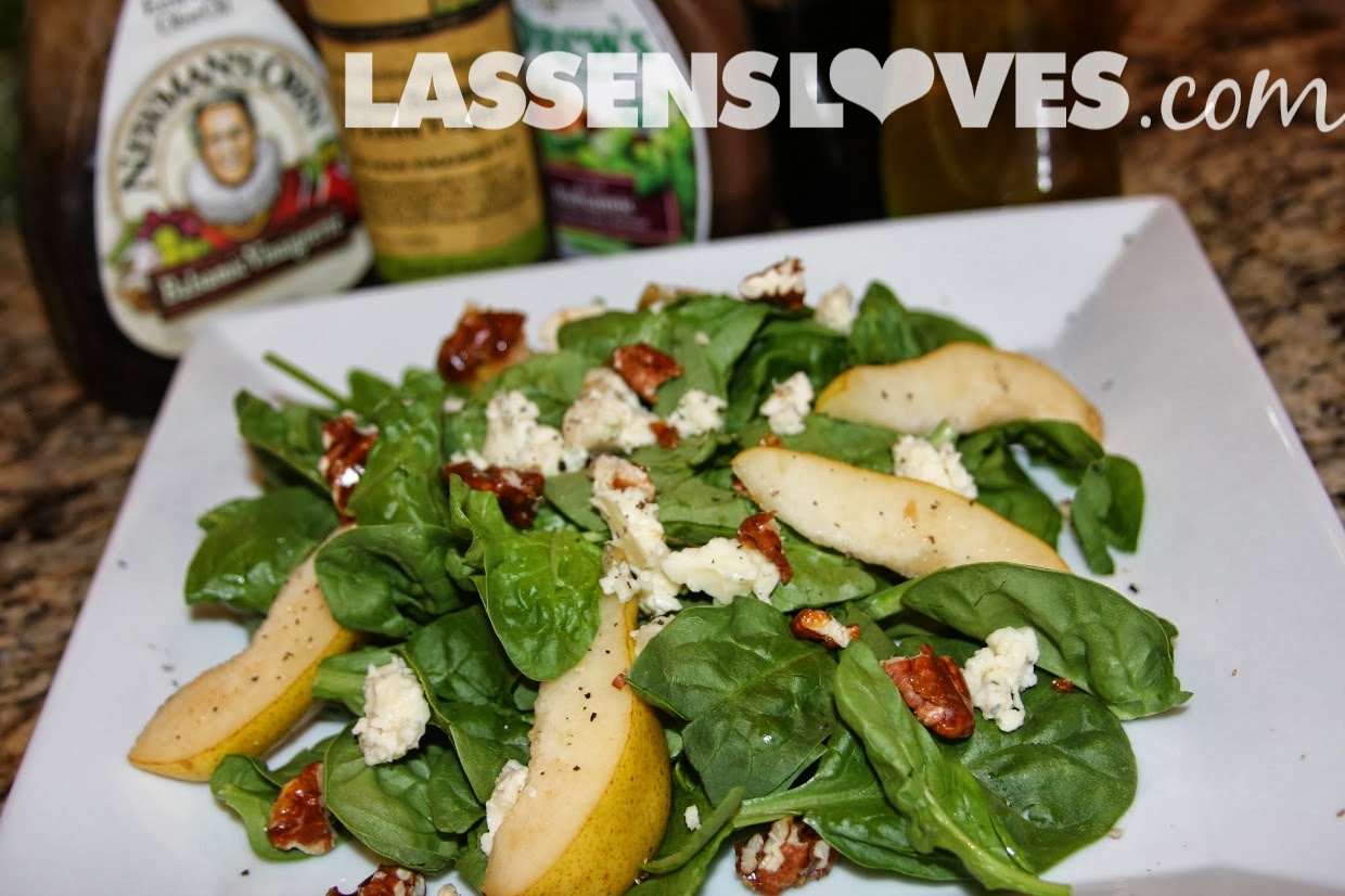 lassensloves.com, Lassens, Lassen's Organic+Bartlett+Pears, Spinach+salad, Bartlett+Pears, candied+nuts