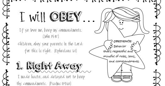 Lds Activity Ideas I Can Be Obedient Coloring Page