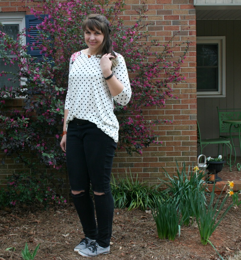 Real Girl's Realm: What I am Wearing - Mixed Pattern Baseball Tee
