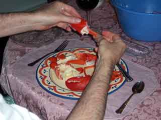 Lobster claw meat removed