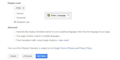 Cara Manual Memasang Widget Google Translate Pada Blog atau Website