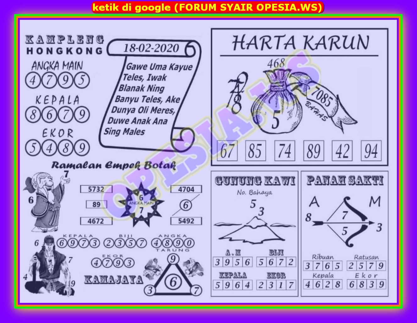 1 New Message Kode Syair Hongkong 18 Februari 2020 Forum Syair Togel Hongkong Singapura Sydney