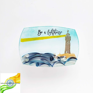 Quilling, ATCs, Altenew- be a lighthouse, Quillish, Sea Quilling, Motivational quilling, 
