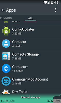 Clear Data of Contacts from app settings 
