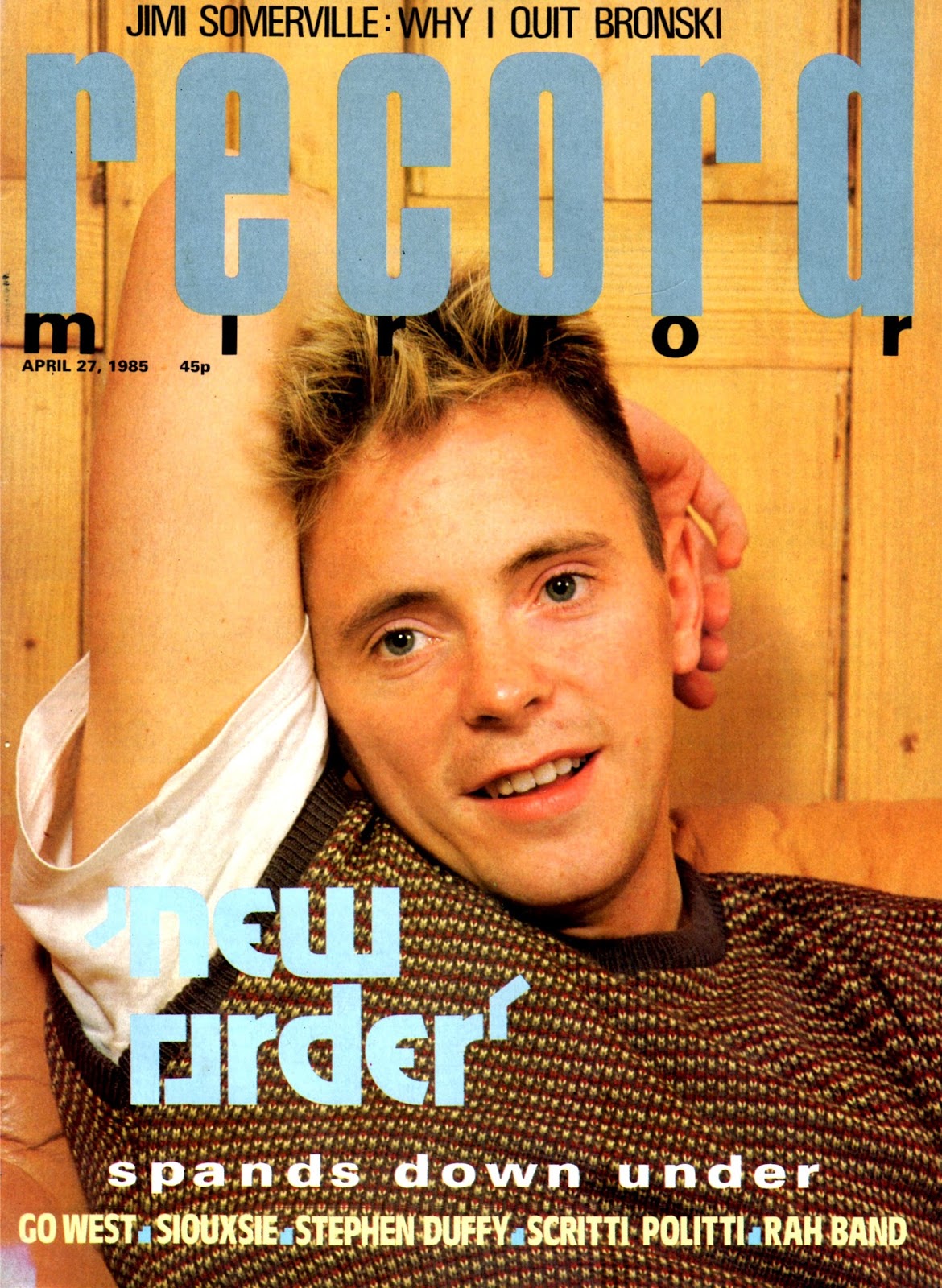 Top Of The Pops 80s New Order Record Mirror 1985