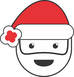 Red colour christmas santa claus funny face