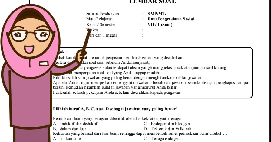 Soal uas ips kelas 7 semester 1 dan kunci jawaban