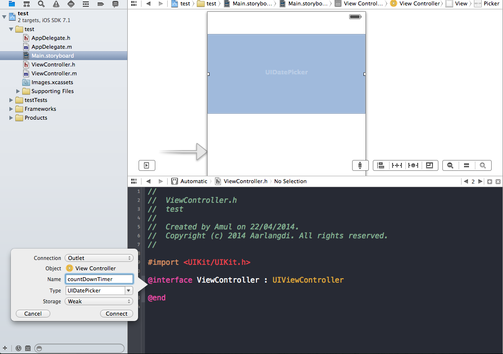 Count Down Timer with datePicker in xCode Tutorial Unity 3D