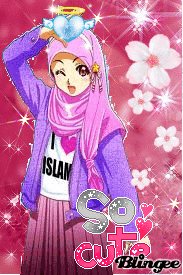  Gambar  Kartun  Muslimah  Cantik Berhijab Animasi Bergerak 
