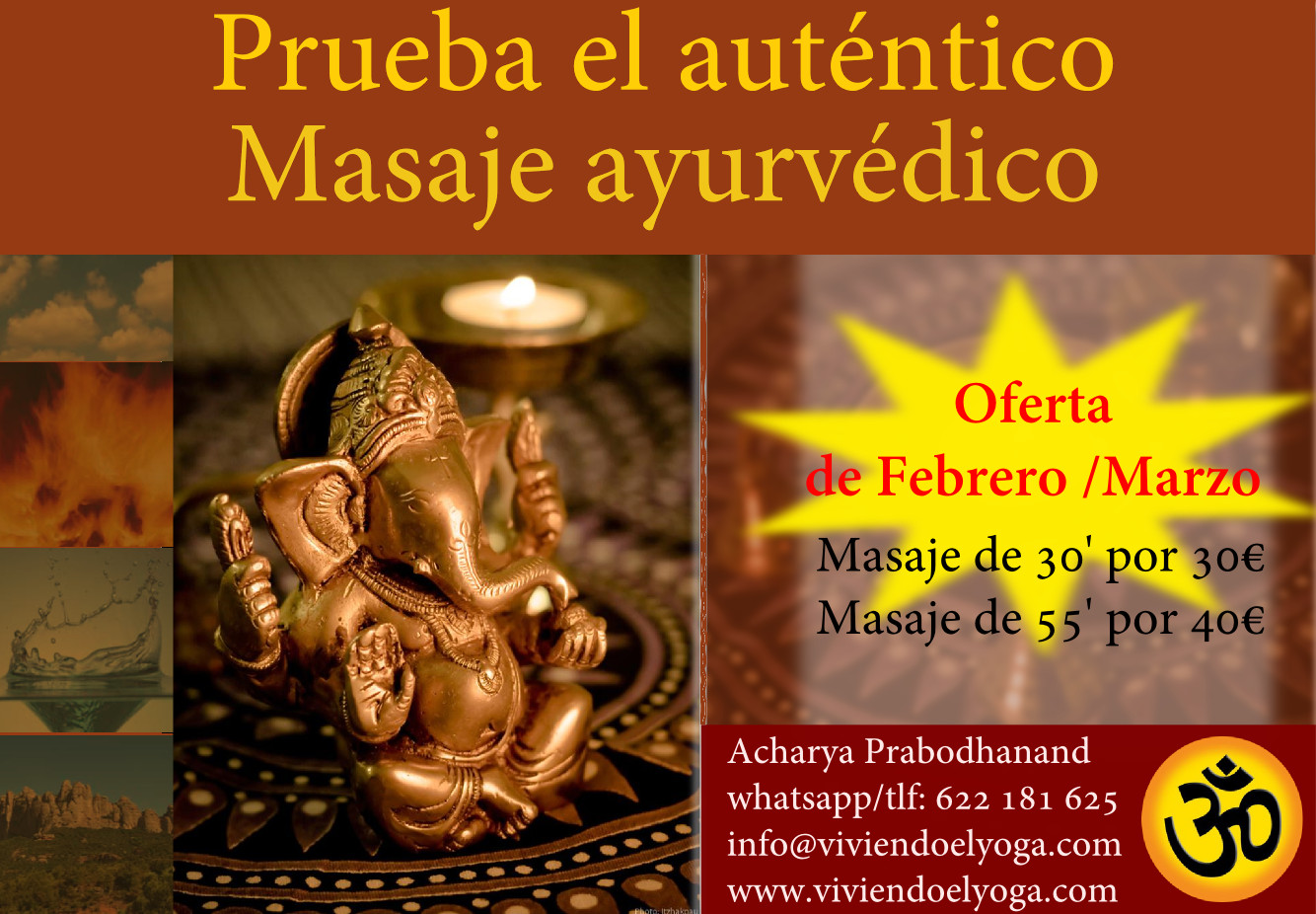 yoga, masaje ayurveda, meditación, para vivir una