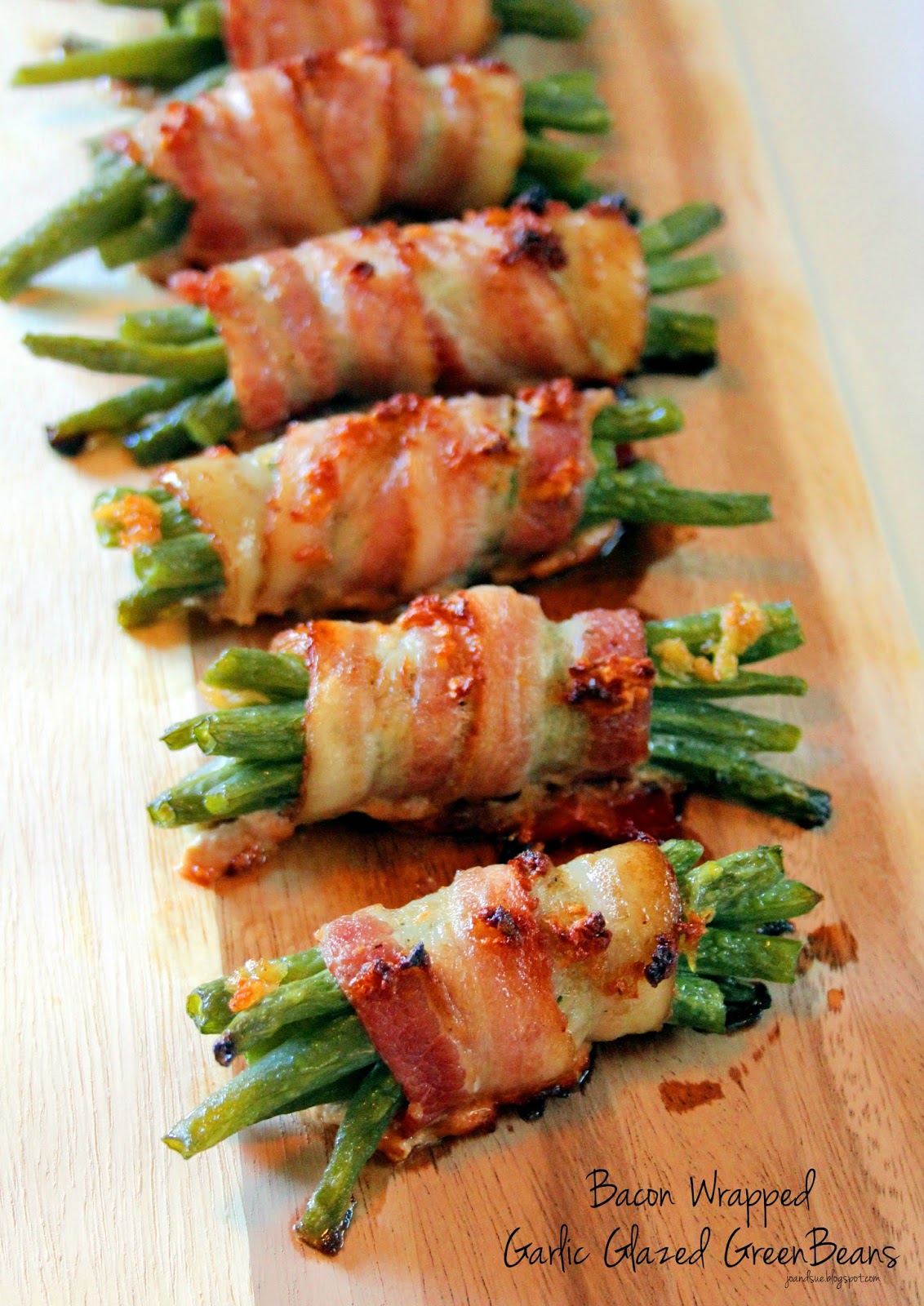 Jo and Sue Bacon Wrapped Garlic Glazed Green Beans