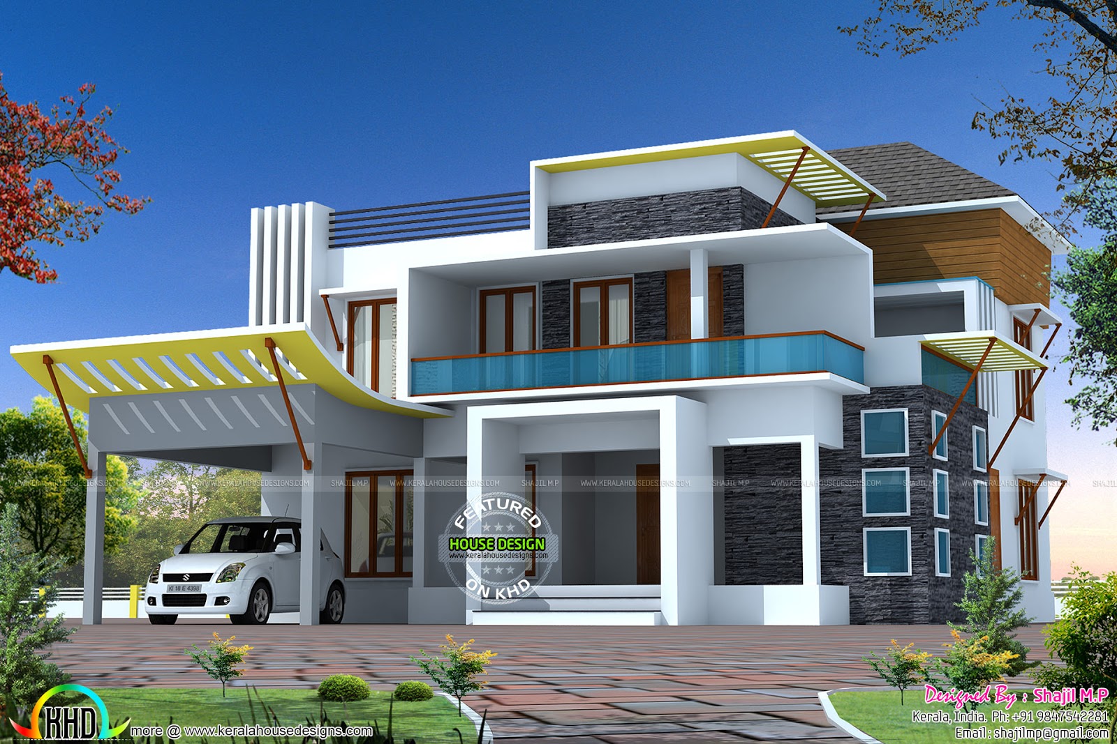 355 sq-yd modern contemporary home - Kerala home design and floor ...