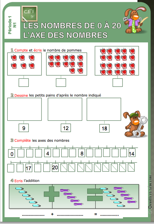 exercices maths ce1 numération