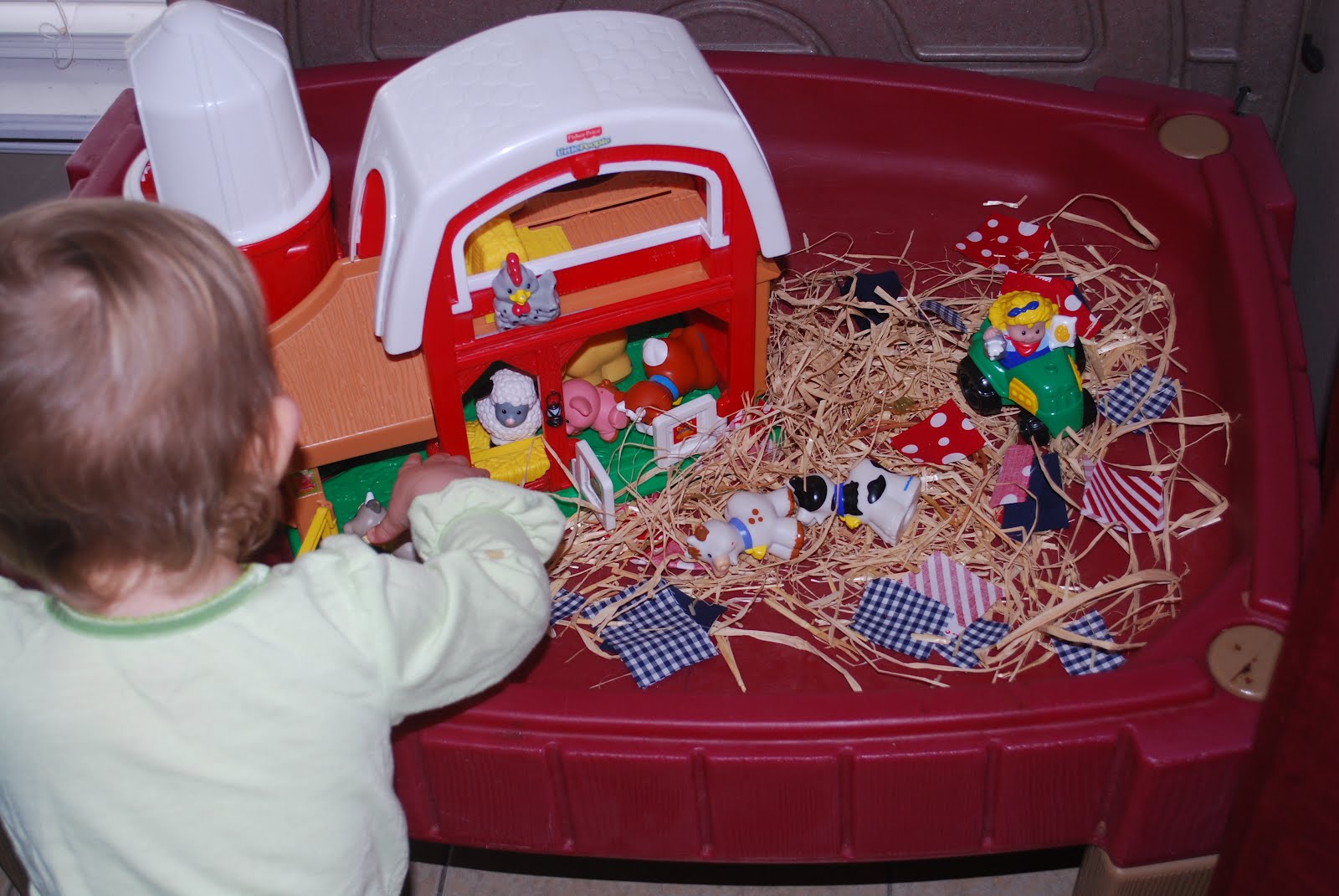 Random Thoughts and Polka Dots: Farm Sensory Table