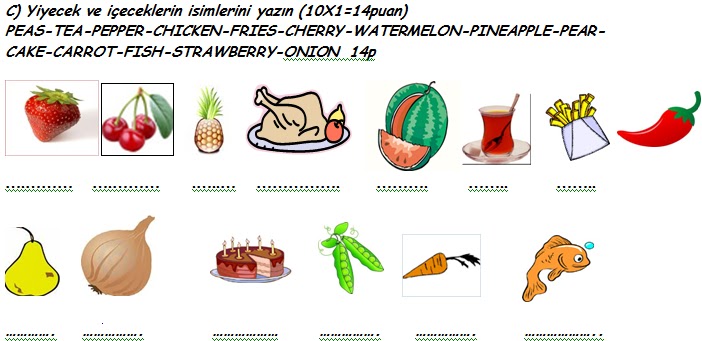 5. Sinif ingilizce 1.dönem 3.yazılı soruları 2012-2013 - Ders ve