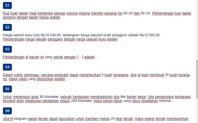 Contoh Soal Perbandingan Senilai