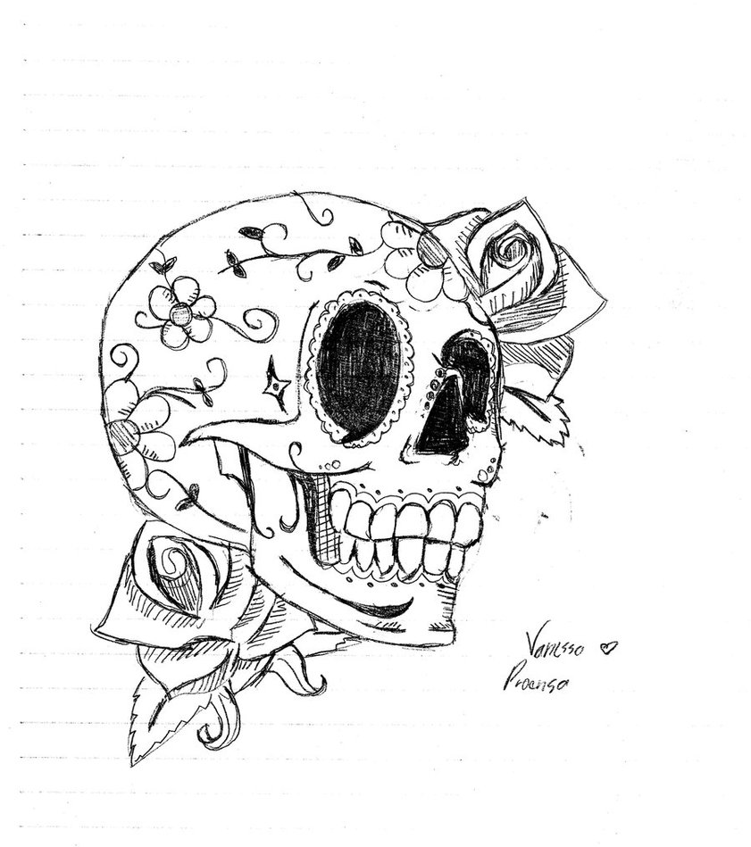 desenho para colorir de caveira