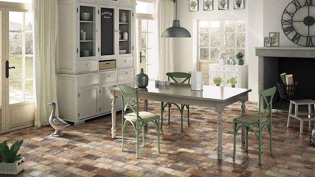 Brick finish floor tiles London for dining room