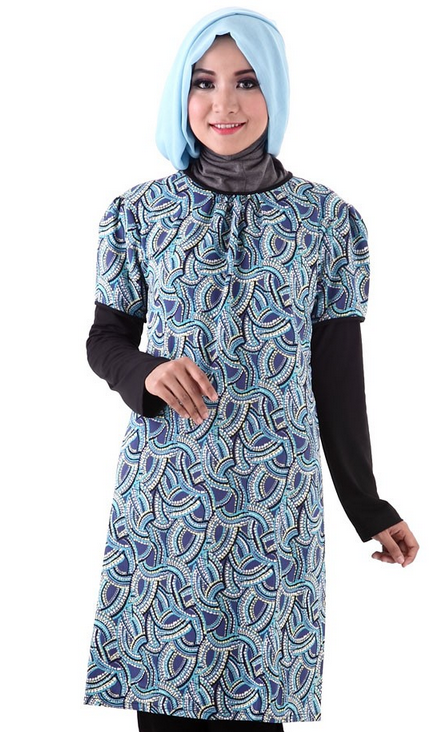  Gambar  Model Baju  Batik  Muslim Terbaru 2019