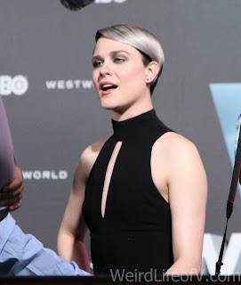 Westworld Red Carpet Premiere Evan Rachel Wood being interviewed on the red carpet at the Westworld premiere in Hollywood.