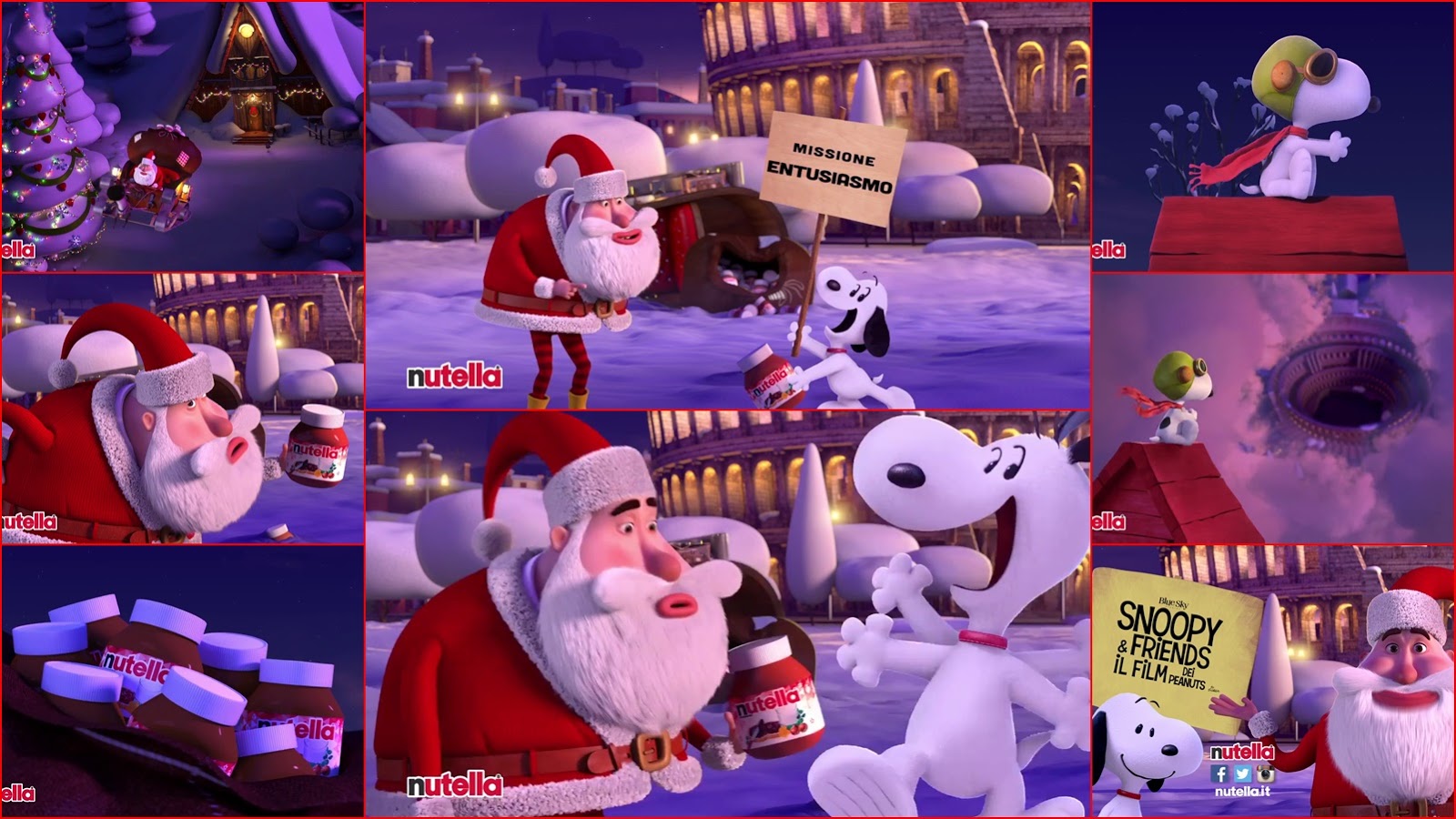 Babbo Natale 4 Nutella.Pubblicita Nutella Con Babbo Natale E Snoopy Missione Entusiamo