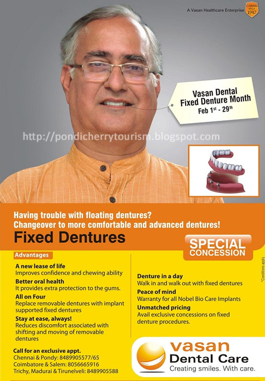 Vasan Dental Care "Fixed Denture Month" Pondicherry Tourism