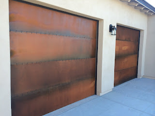 rusted look garage doors