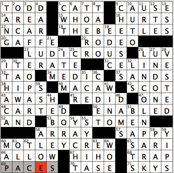 Rex Parker Does the NYT Crossword Puzzle: Rhyming title character