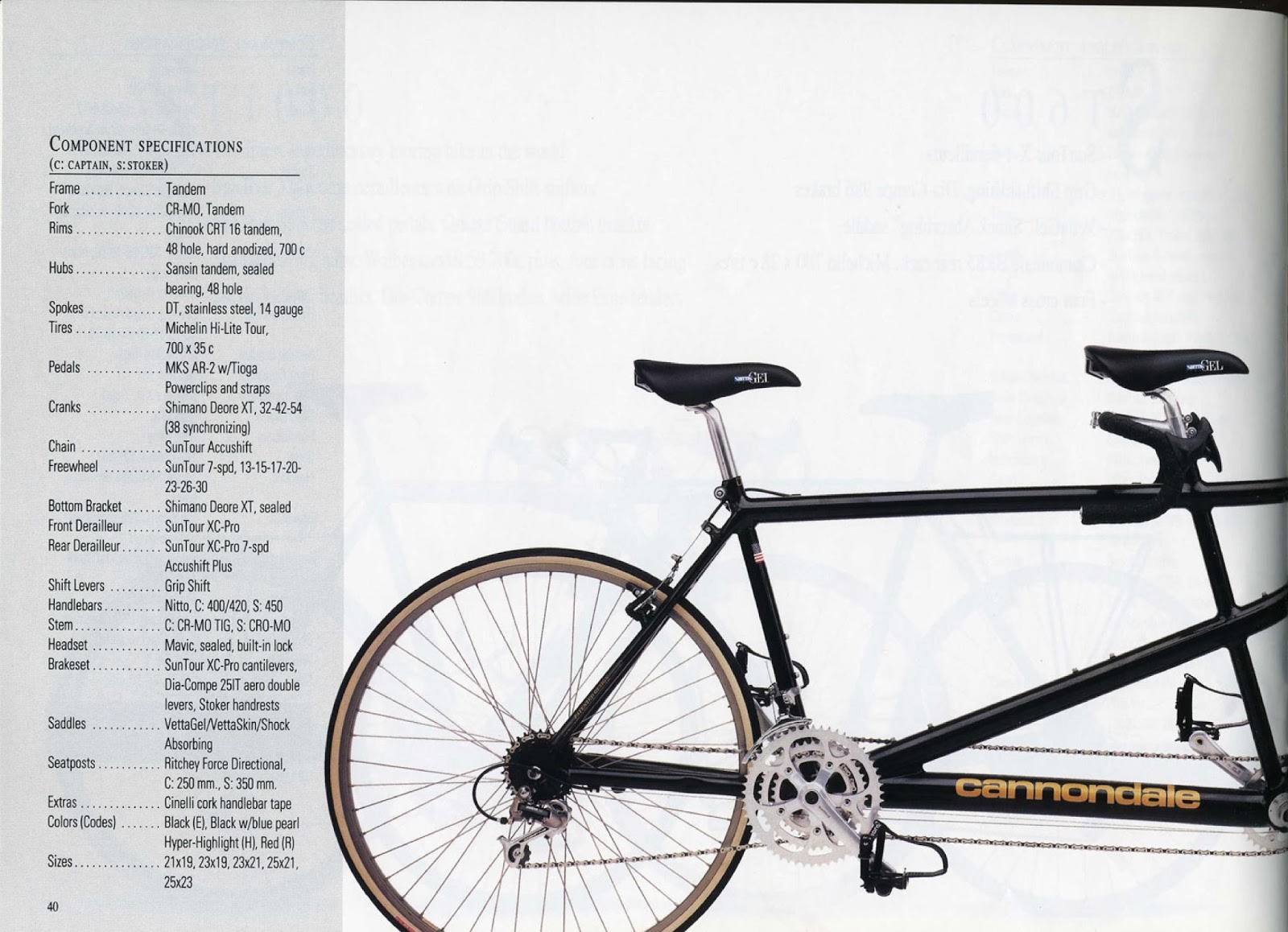 CATALOGUES CANNONDALE CANNONDALE 1991